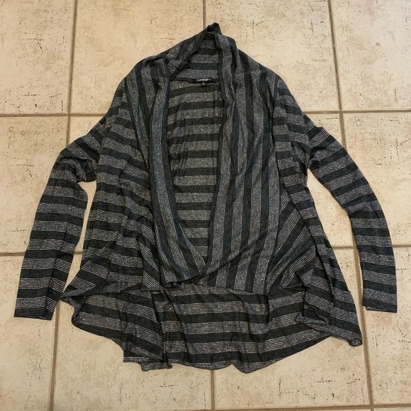 💛 George. XL/TG Grey & Silver Striped Open Cardigan - Picture 5 of 6